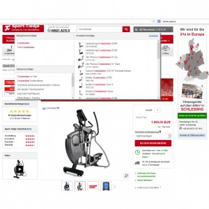 Die Suche bach "Crosstrainer" zeigt nun bessere Ergebnisse