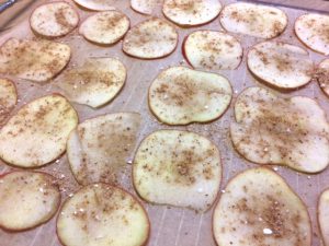 Apfelscheiben mit Gewürz